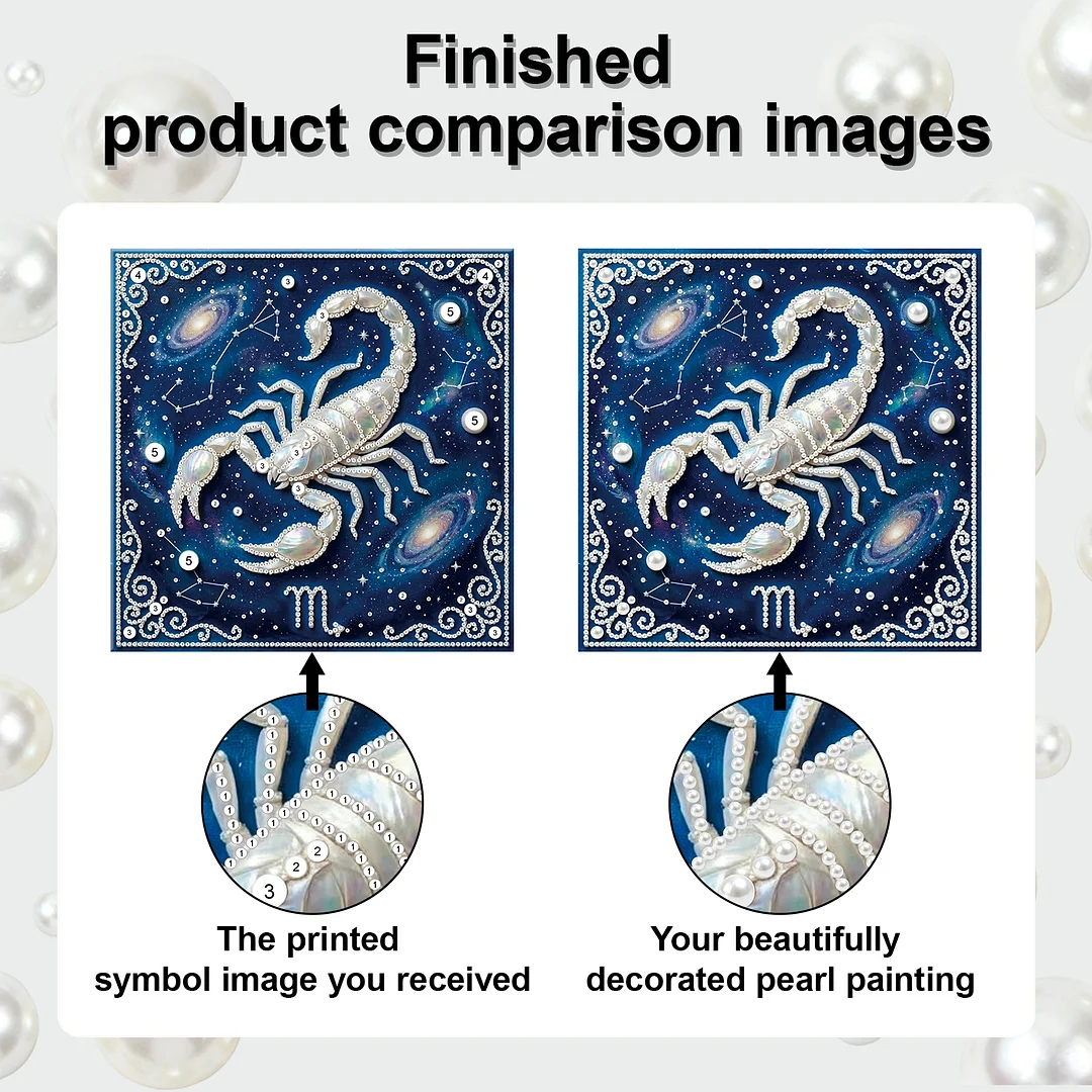 Scorpio - DIY Pearl Diamond Art Kit With Frame 25*25cm