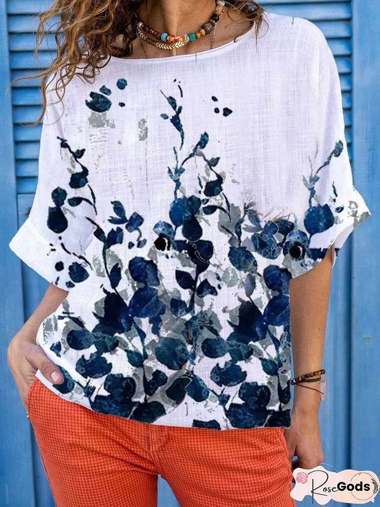 Short Sleeve Floral Shift Tops