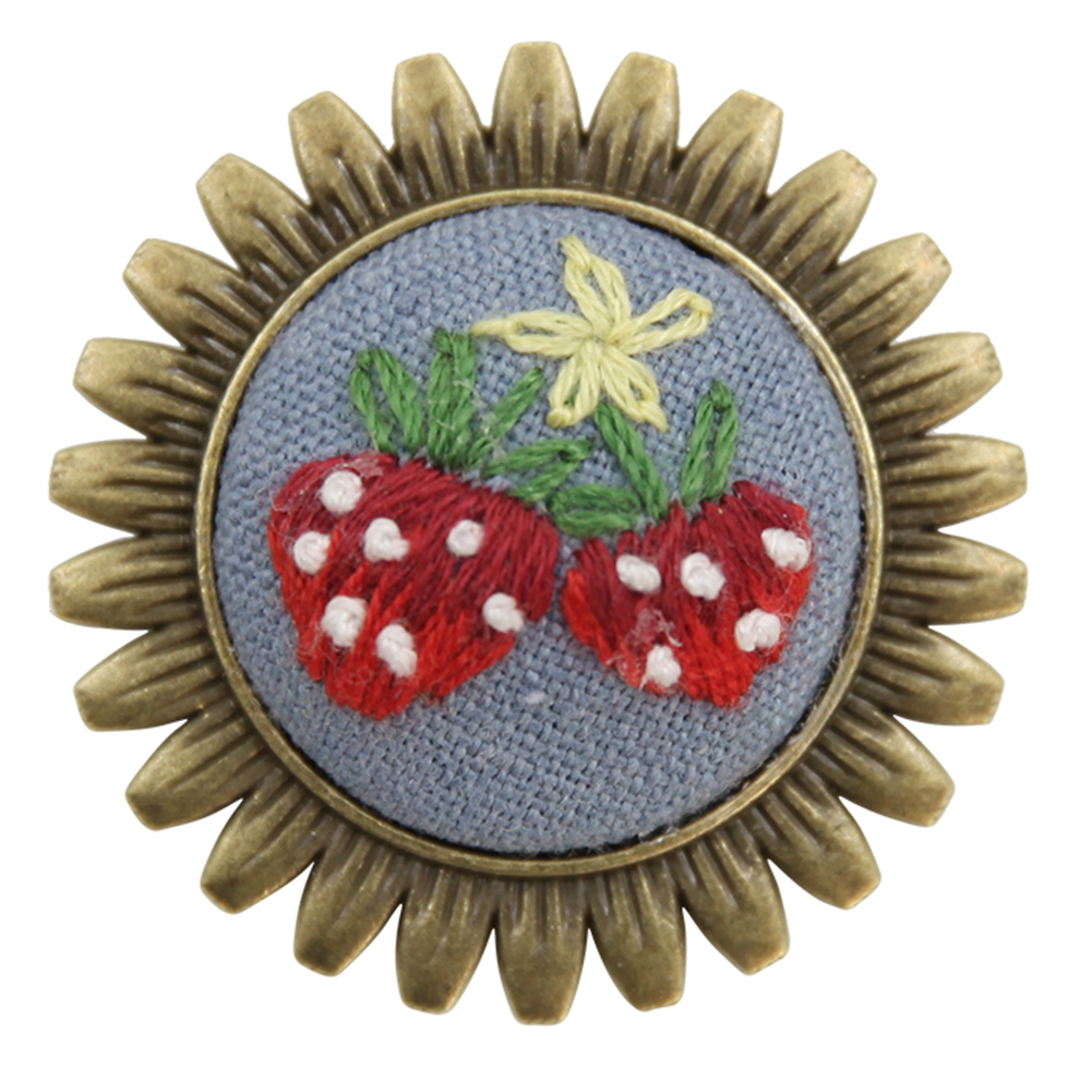 

Strawberry - Cross Stitch Embroidery - Applique Brooch, 501 Original