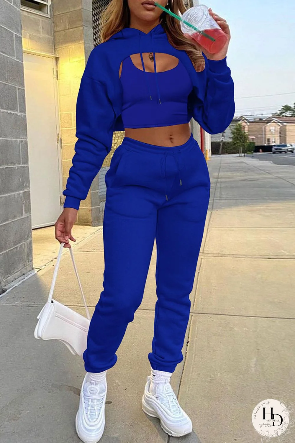 Dark Gray Casual Street Solid Patchwork Hooded Collar Long Sleeve Three Pieces