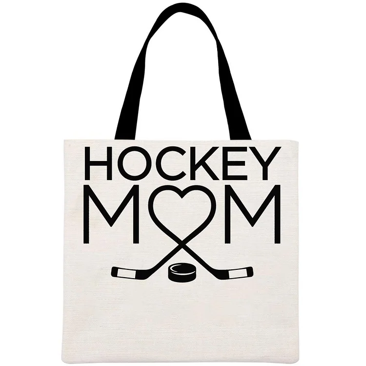 Hockey Mom Printed Linen Bag-Annaletters