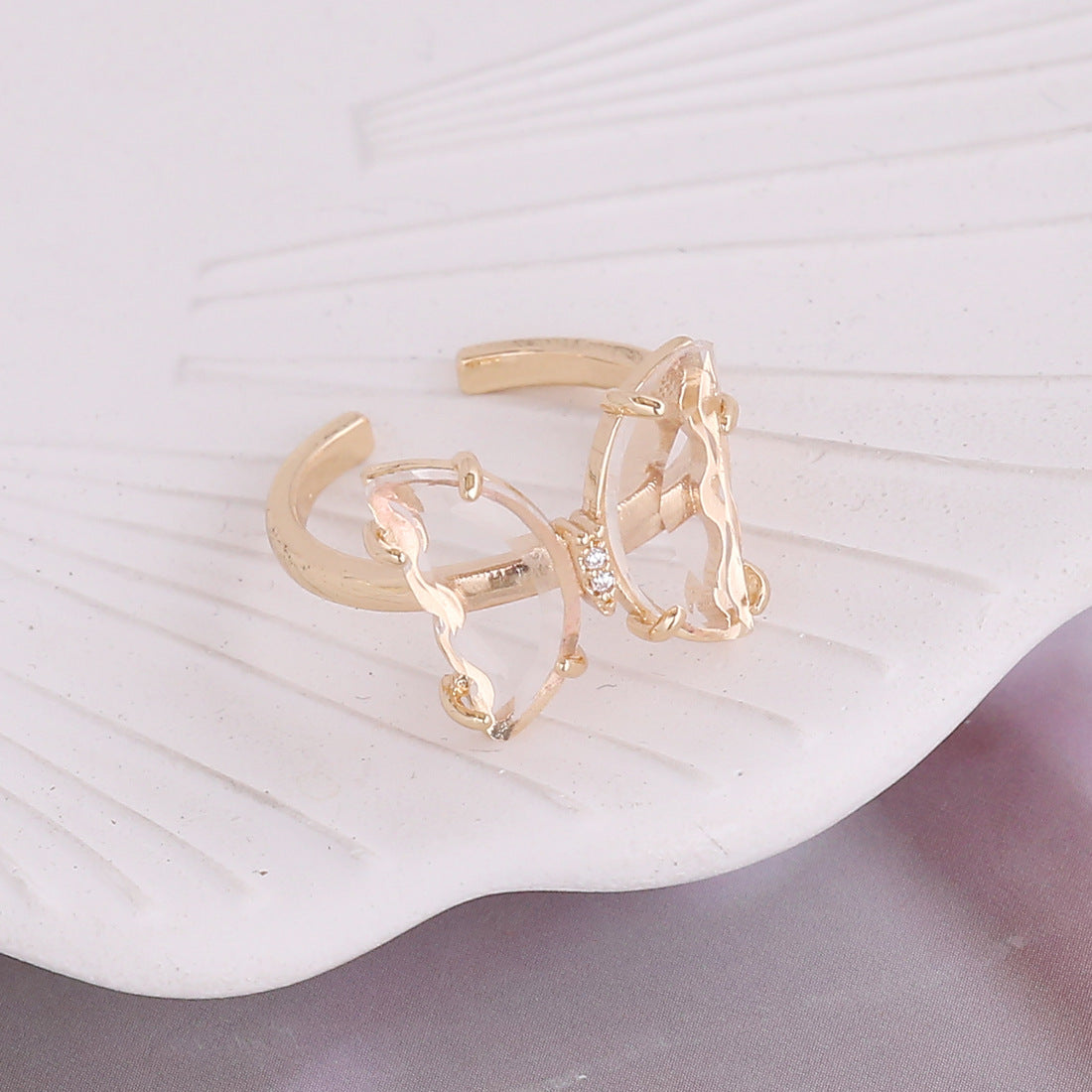 Women Butterfly Copper Electroplating Rings