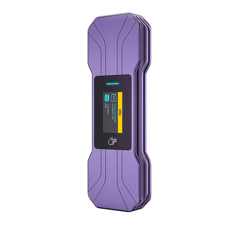 JEYI Visual Smart M.2 NVMe SSD Enclosure with Touchscreen, USB3.2 10G External M2 Adapter Super Cooling Design Support UASP Trim