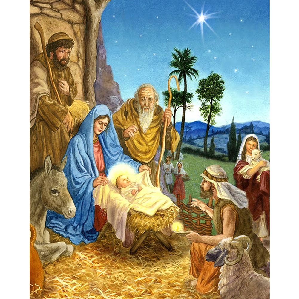 

Jesus Birth - 11CT Stamped Cross Stitch - 35*45CM, 501 Original