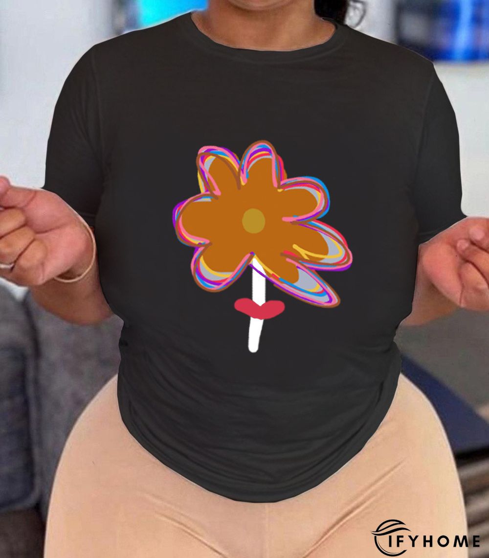 Fashion Round Neck Letter Print T-shirt | IFYHOME