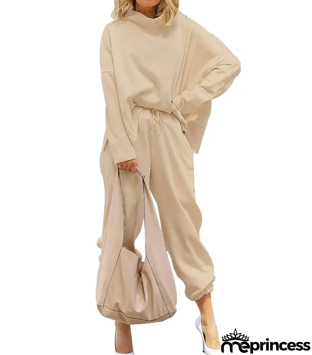 Autumn Street Style Casual Plain Shirt and Pants Set