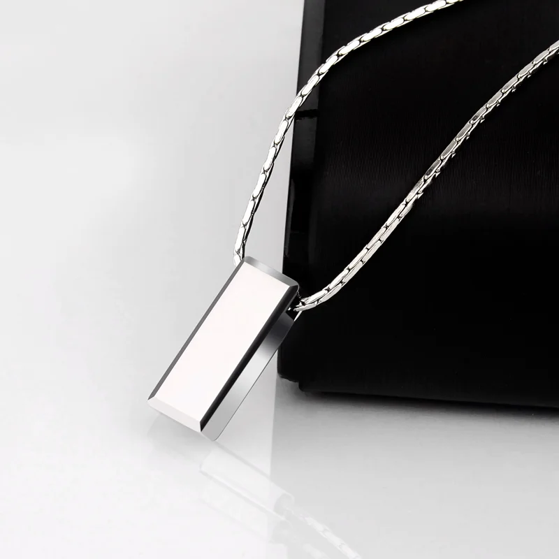 Women's Or Men's Casual/Sporty High Polished Tungsten Pendants Rectangle Shape for Man Woman Can Laser Engraving Picture/ Symbols Jewelry Gifts For Mens And Womens