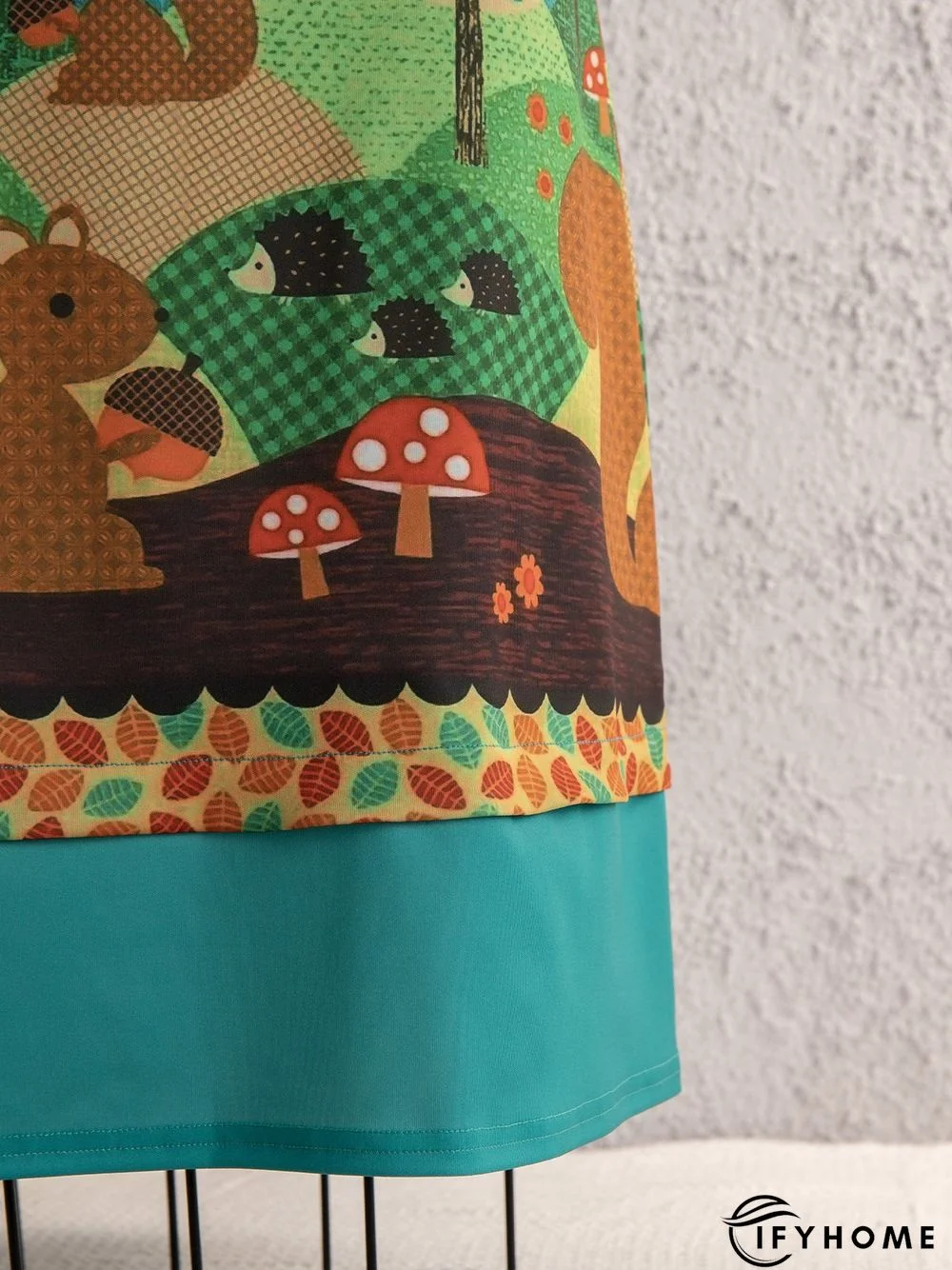 Green Vintage A-Line Animal Printed Skirt | IFYHOME