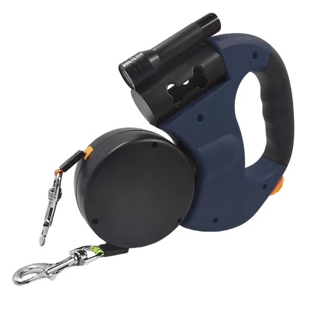 Dual Pet Dog Retractable Walking Leash