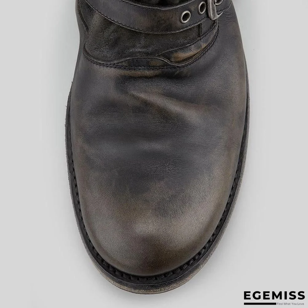 Men's Retro Multiple Buckle Retro Ankle Boots | EGEMISS