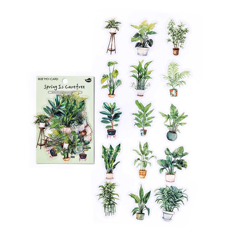 Journalsay 30 Sheets Vintage Watercolor Flower PET Sticker