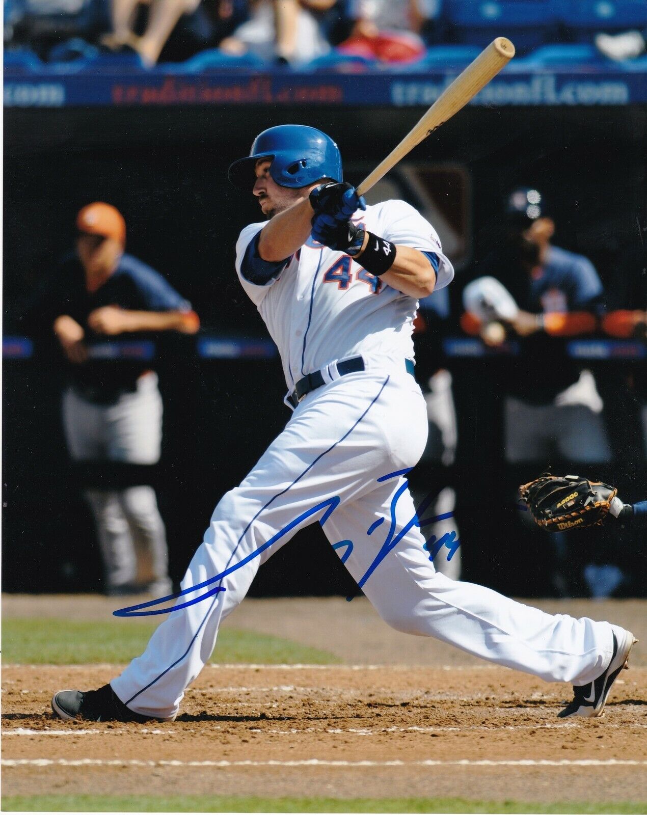 JOHN BUCK NEW YORK METS ACTION SIGNED 8x10