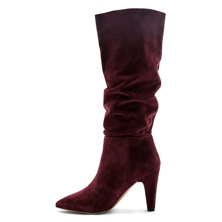 Burgundy slouch outlet boots