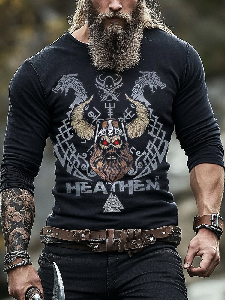 Viking God of War Odin Knot Rune Dragon Totem Print Top / Rvogue / Rvogue