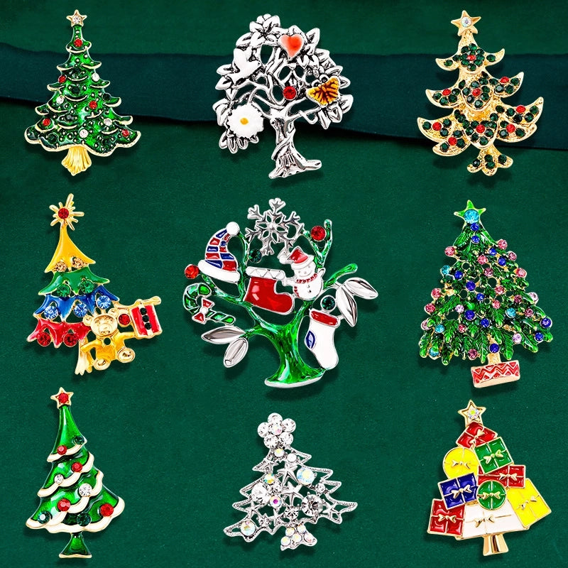 Modern Style Classic Style Pin Christmas Tree Snowman Alloy Rhinestones Unisex Brooches