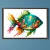 5D DIY Full Round Drill Partial AB Diamond Painting Seafloor Green Fish 45x65cm