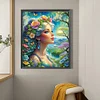 (Grande Taille) Flower girl-pleine peinture de diamant rond-50 * 60cm