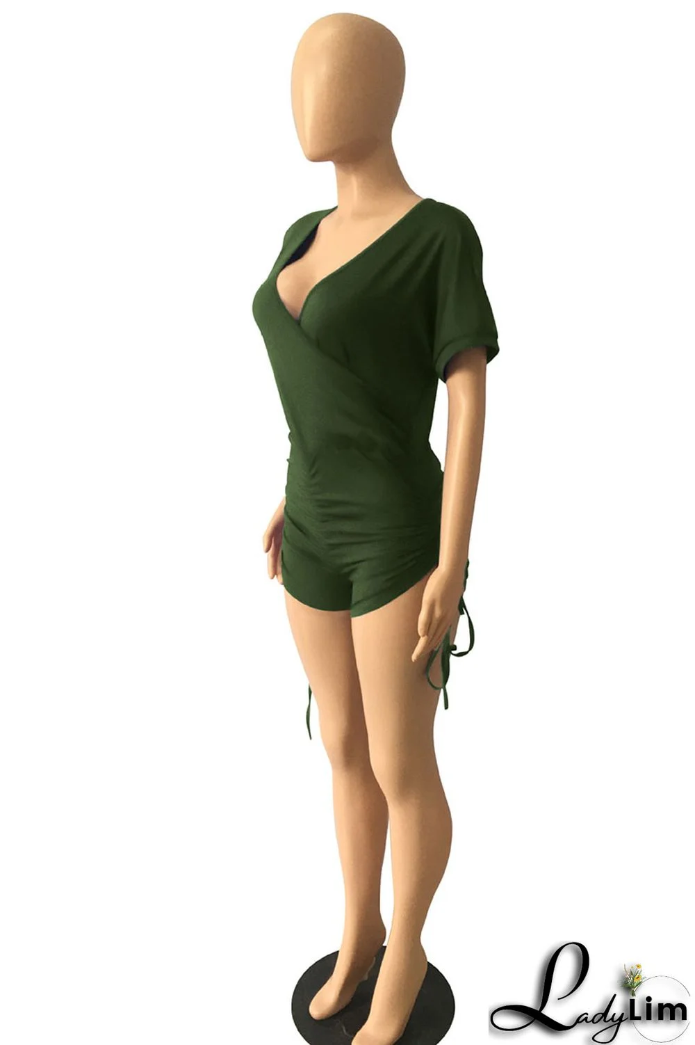 Royal Blue Sexy Solid Split Joint V Neck Regular Jumpsuits