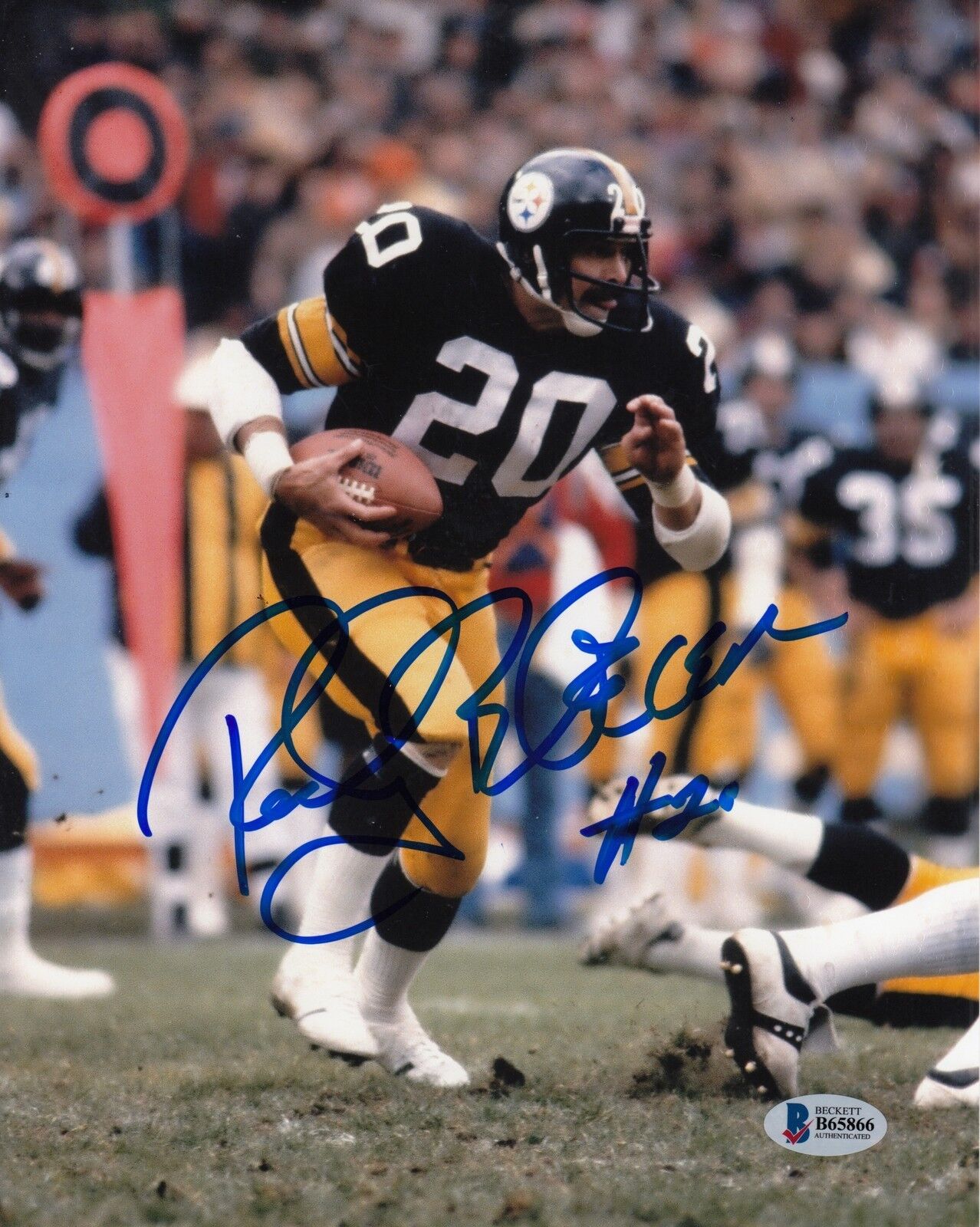 Rocky Bleier #0 Signed 8x10 Photo Poster painting Beckett Pittsburgh Steelers 082618