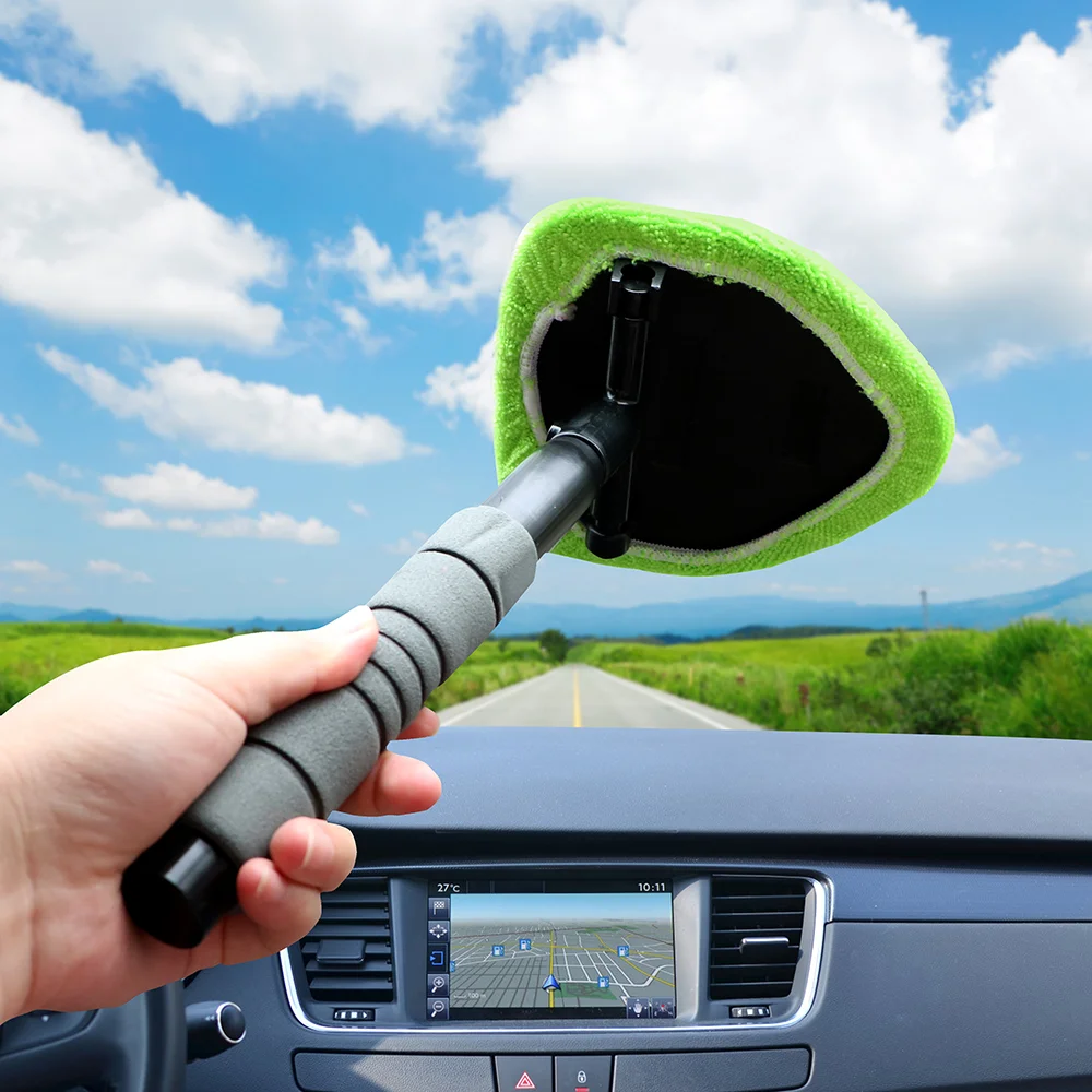 Car Windshield Cleaning Brush Microfiber Telescopic Car Window Cleaner