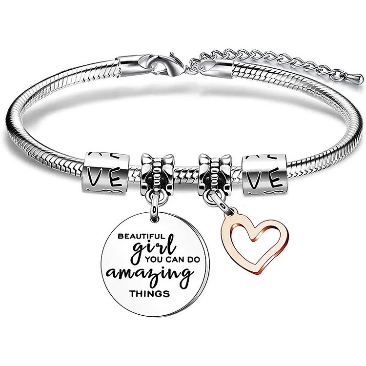 Heart Bangle Bracelet Beautiful Girl You Can Do Graduation Gifts