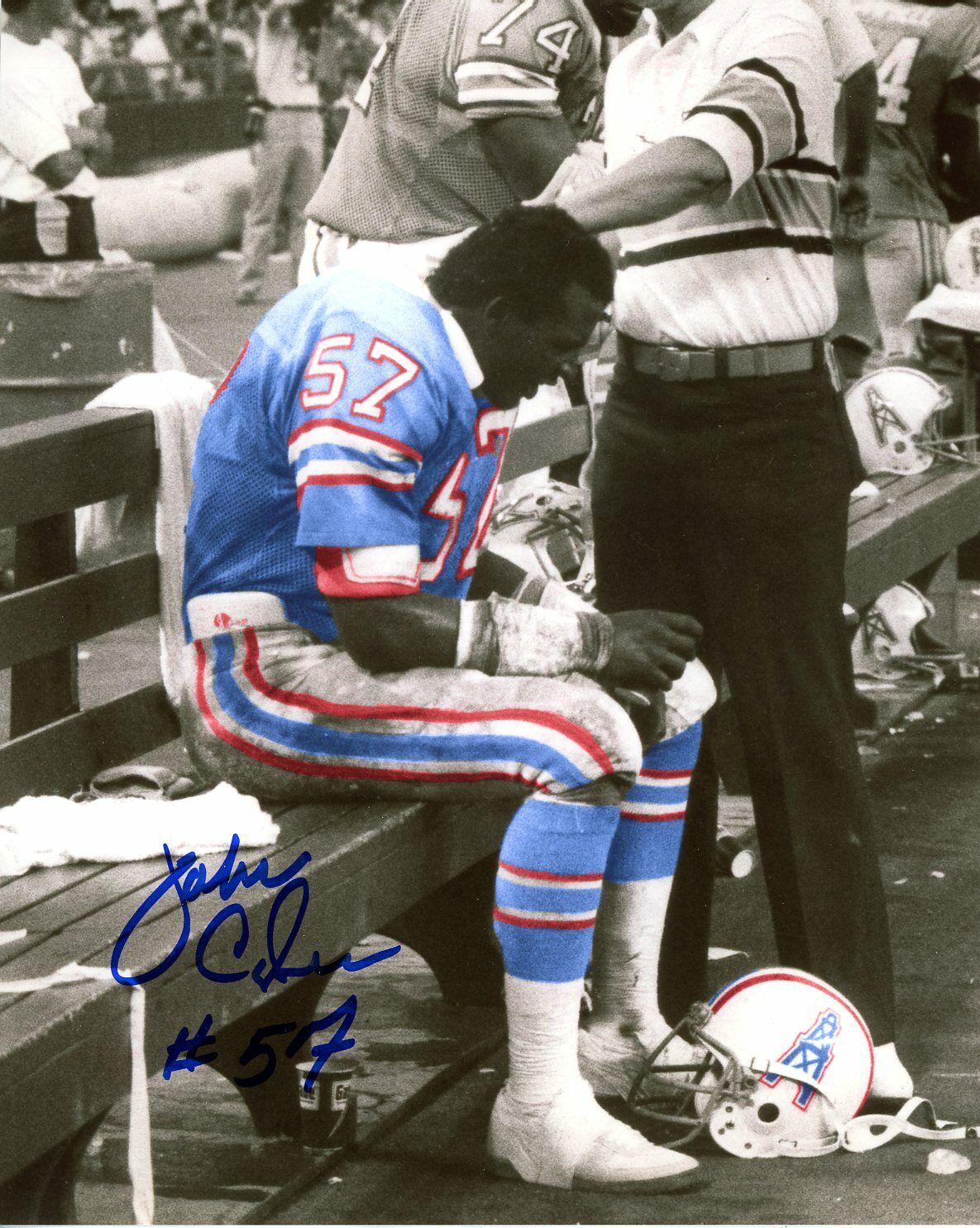 John Corker autographed 8x10 Houston Oilers#1