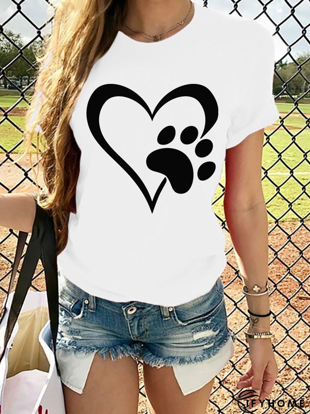 Short Sleeve Casual Crew Neck T-shirt | IFYHOME