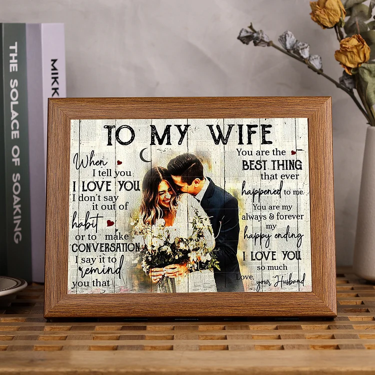 To My Wife Photo Frame Personalized LED Light Shadow Box