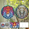 2pcs DIY Lion Diamond Art Window Hanging Pendant Door Decoration