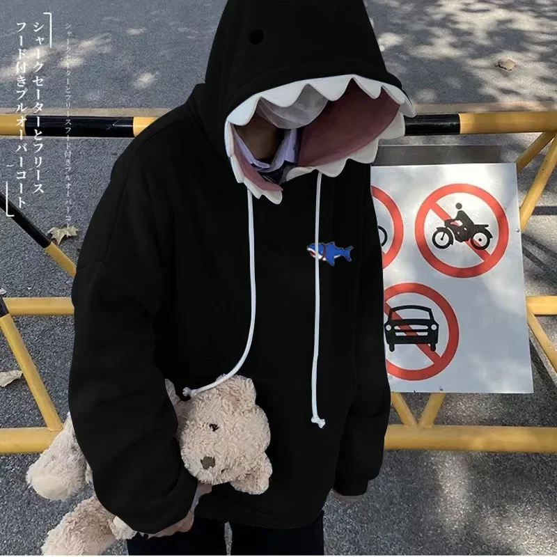 Aonga Y2k Zip Hoodie Sweatshirt Loose Long Sleeve Coat Kawaii Clothes Tops Harajuku Jacket Casual Gothic Cartoon Patchwork Streetwear aonga