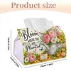 DIY Diamond Art Tissue Box Holder Plant PULeather Diamond Art Desktop Organizer Resin Rhinestone Storage Organizers Gem Art Home Office Decor Craft Gift for Women