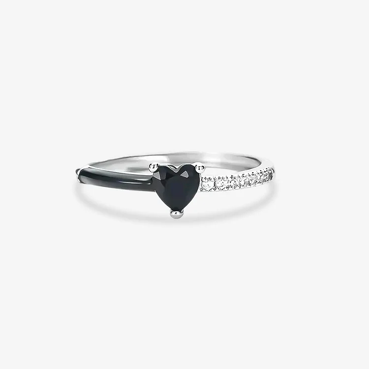 For Memorial - Black History Black Ceramic Heart Ring
