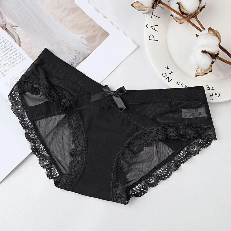 1 Pcs Mesh Underwear For Woman Sexy Lace Panties Women's Briefs Mid-Rise Female Panties Women Underwear Sexy Lingerie BANNIROU