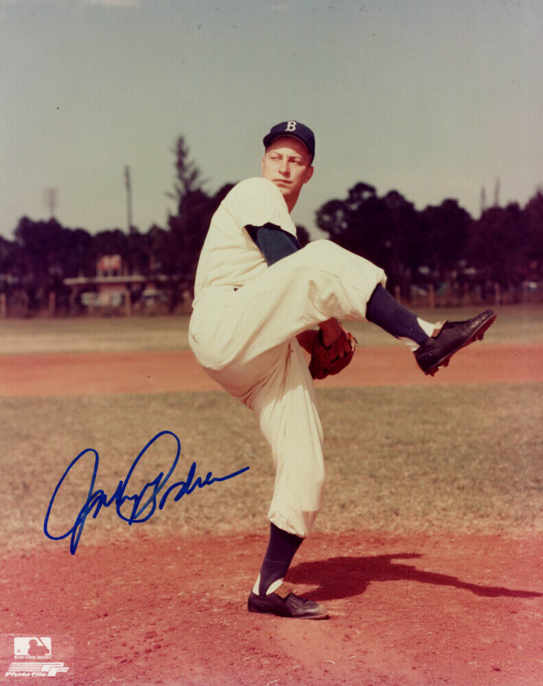 Autographed Brooklyn Dodgers Johnny Podres Signed 8x10 Photo Poster painting SC SOA 1955 WS MVP