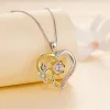 925 Sterling Silver Love & Moissanite Pendant Necklace