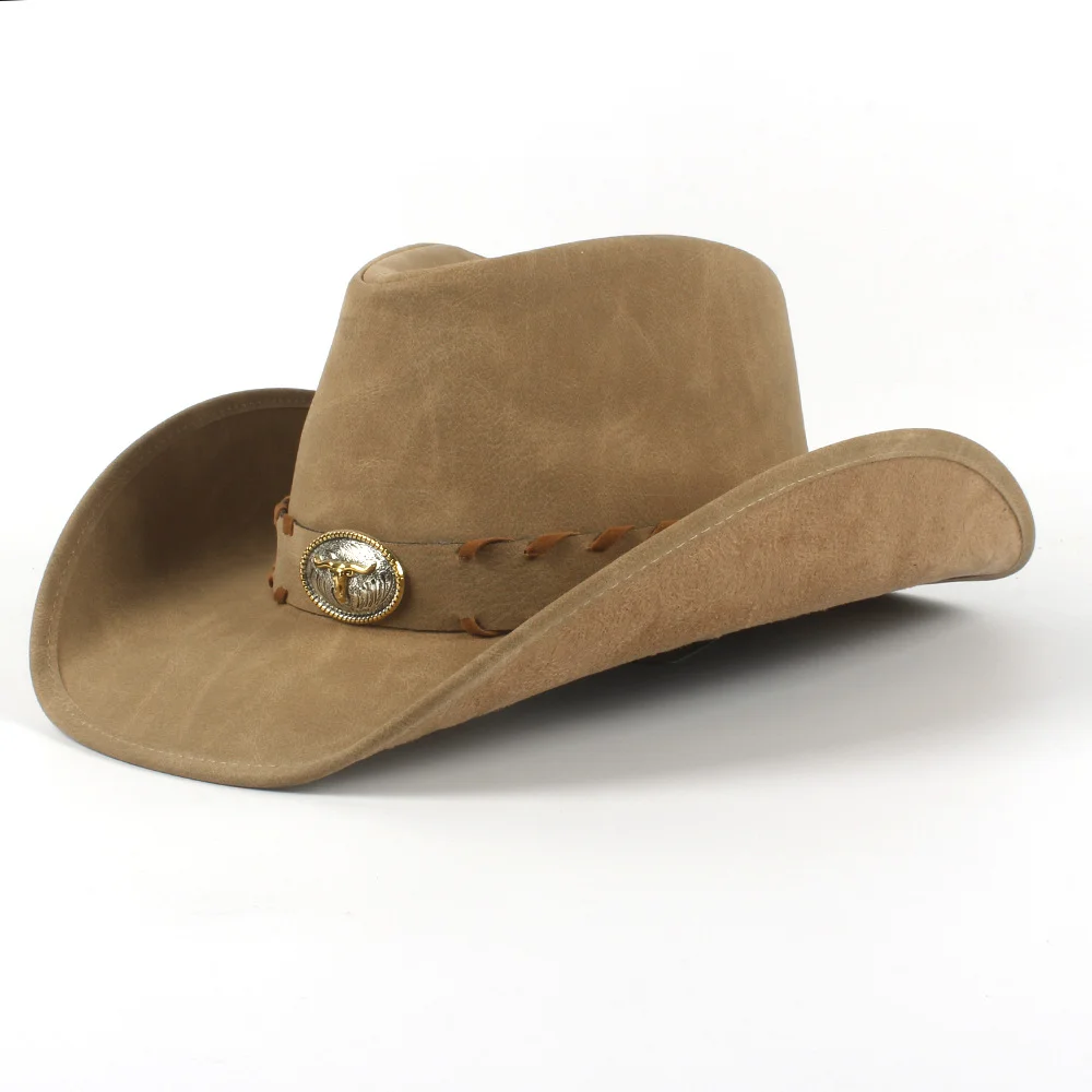 Men And Women Riding Leather Western Cowboy Hat