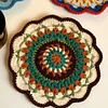 (US Only)Crochet Mandala Coaster Handmade DIY Material Package with Crochet Hook(2)