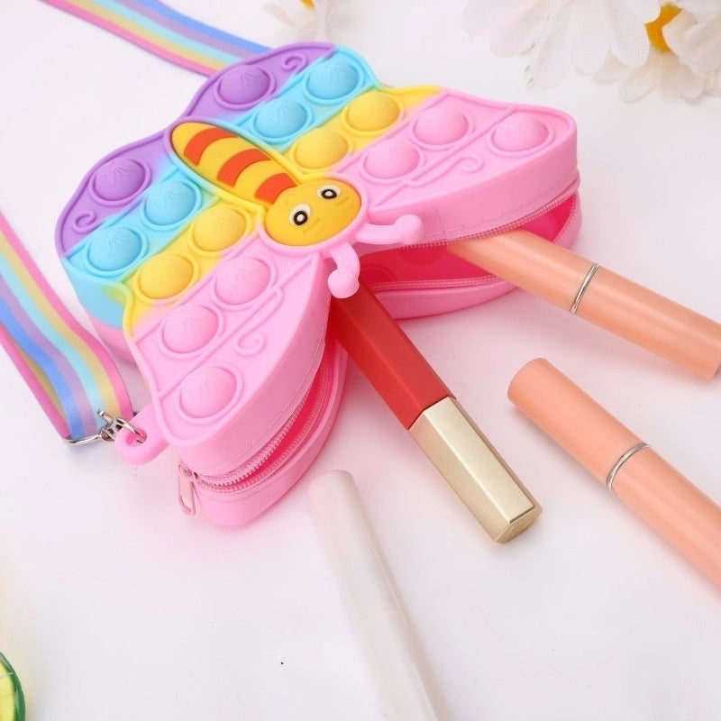 Kid’S Butterfly Silica Gel Zipper Kids Wallets