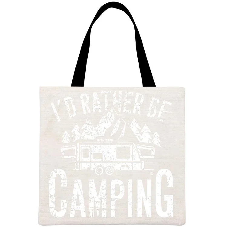 I'd rather be camping Printed Linen Bag-Annaletters