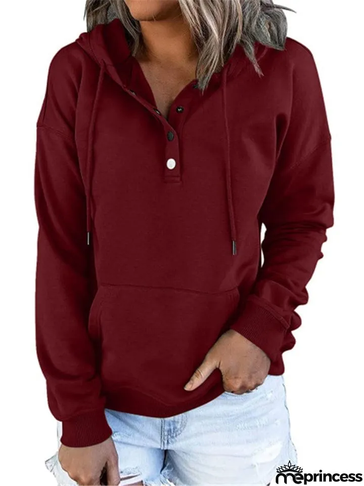 Women's Fashion V Neck Hoodies With Pockets