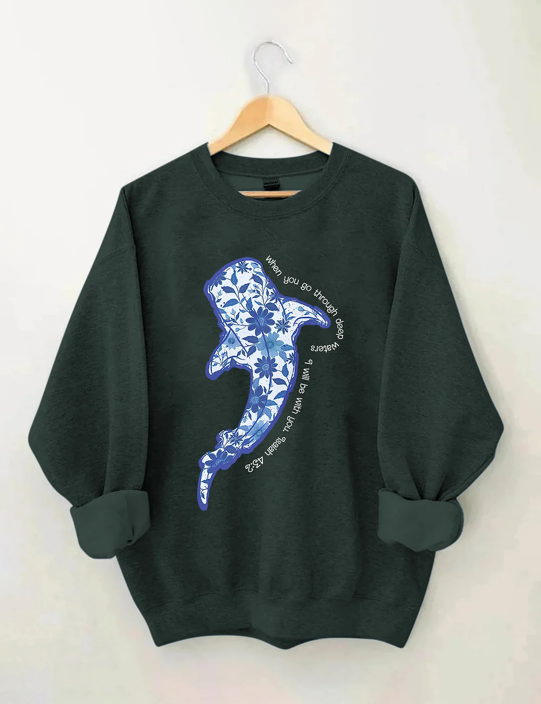 Vintage Whale Shark Floral Sweatshirt