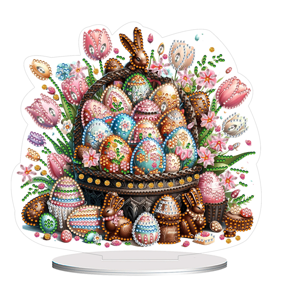 Easter Egg Flower Diamond Painting Desktop Decoration Rhinestones Ornament