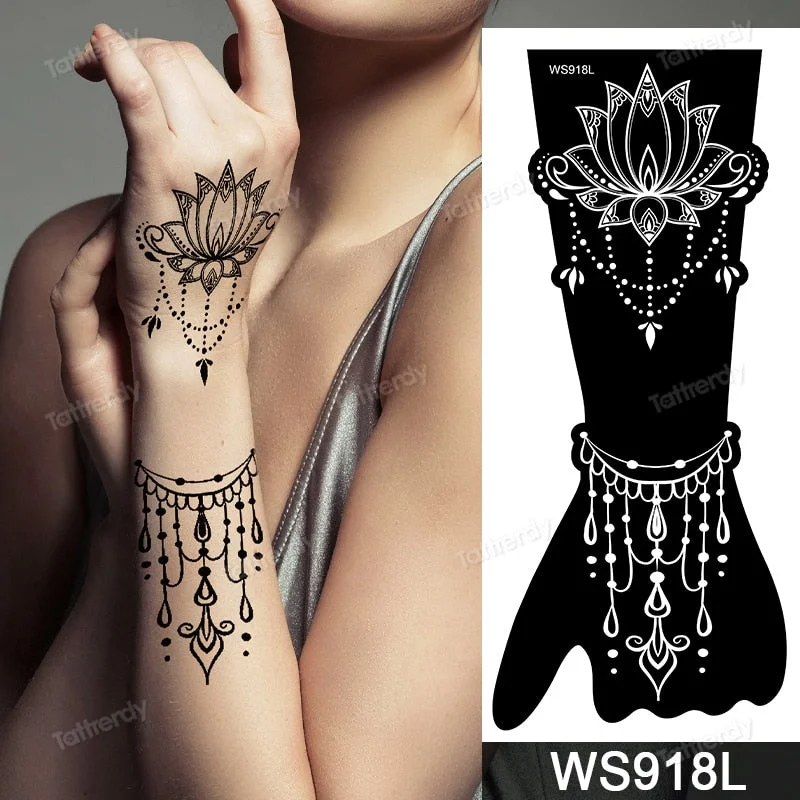 1 Sheet Flower Lace Henna Stencil Body Art Temporary Tattoo Sticker Airbrush Print Stencil Stamp Plates Template Mandala Wedding