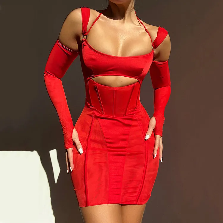 Emily Ratajkowski Dress Sexy Suspender Tight Dress Backless Sheath Skirt
