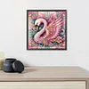 >SALE<5D DIY Partial Special Shaped Drill Diamond Painting Kit Pink Swan Decor 40x40cm