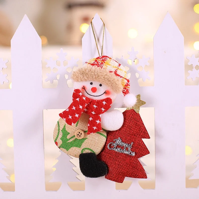 Christmas Gift New Christmas Mini Doll Christmas Tree Hanger Pendant Xmas Decoration for Home Dolls Kids New Year Gifts Christmas Decorations