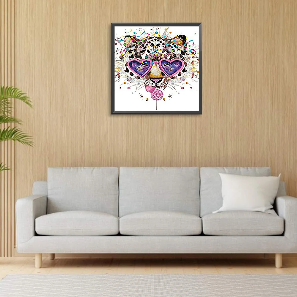 Full Round Diamond Painting 30*30cm - Animal Head Wearing Sunglasses