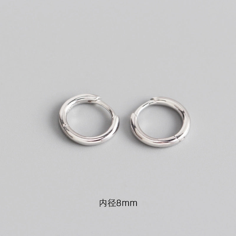 1 Pair 925 Sterling Silver Geometric Hoop Earrings