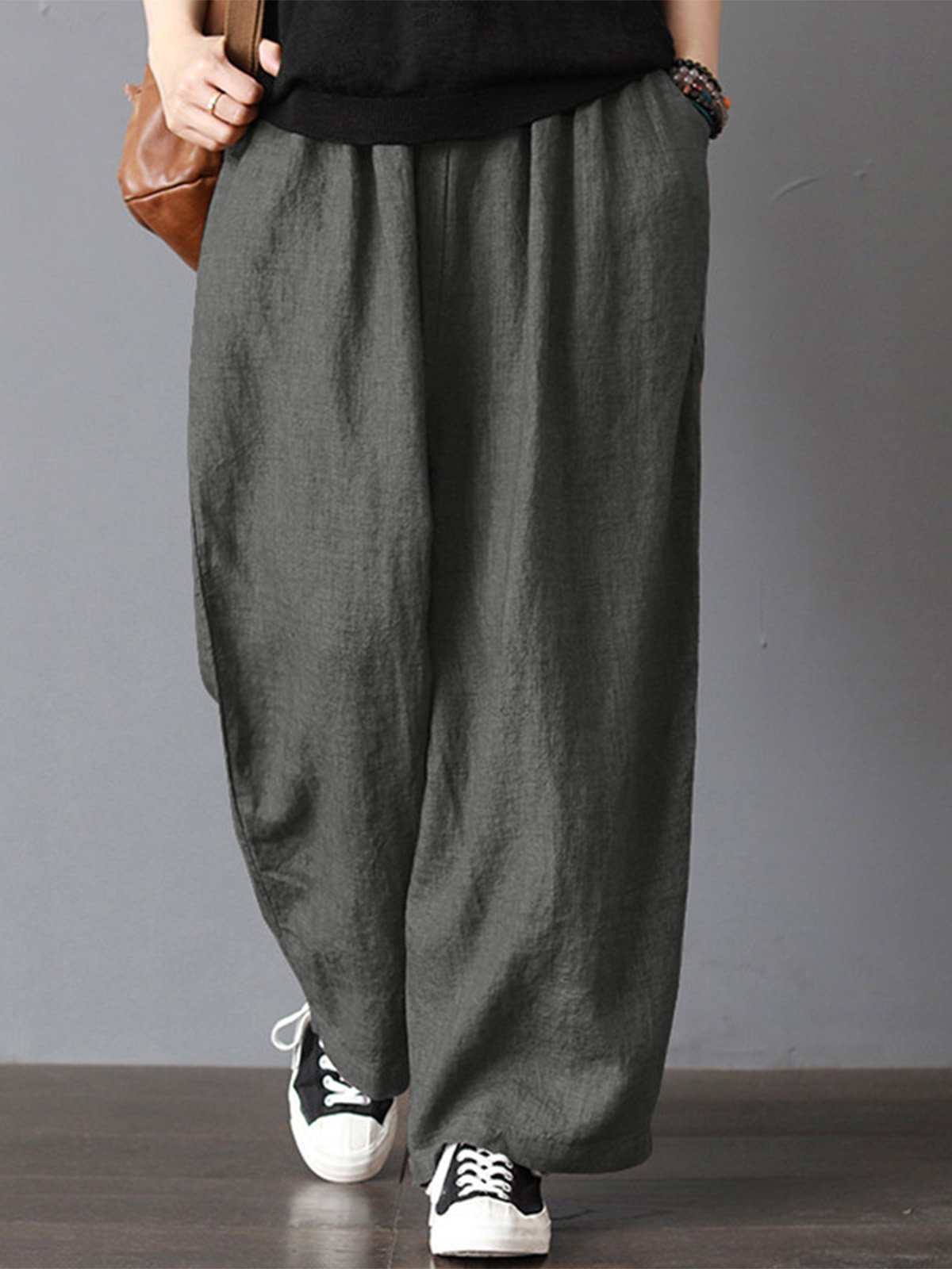 Casual Solid Loose Pants