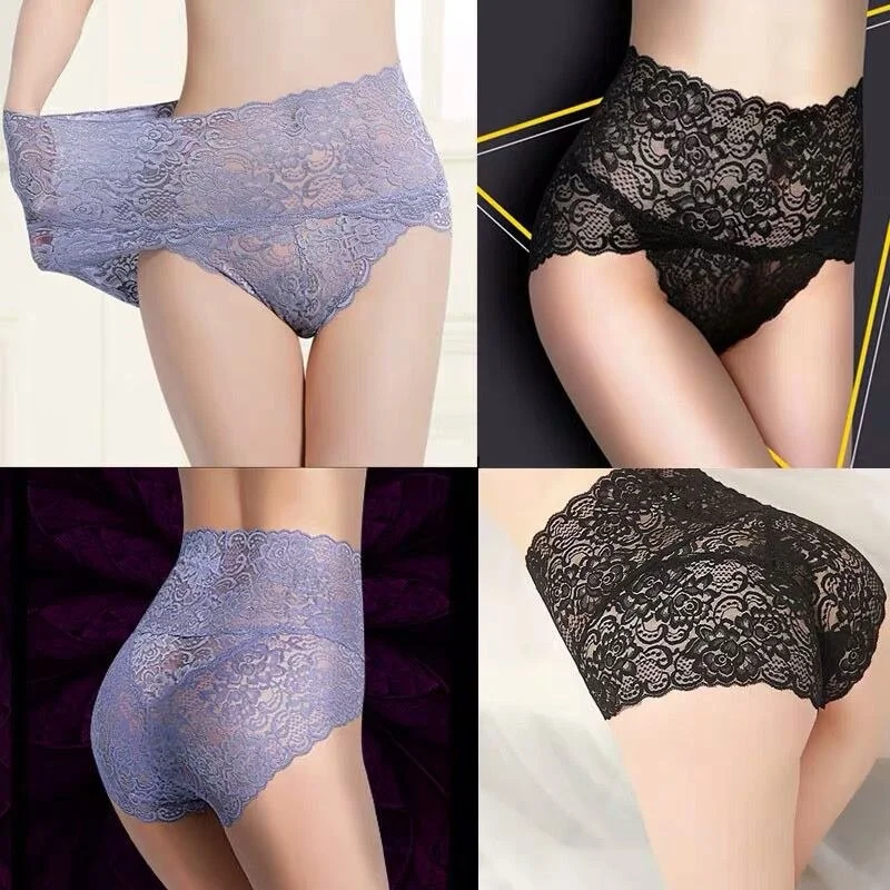 Billionm Women Panties Sexy Lace Underwear Woman Knickers Lace Panties Mesh Floral Lingerie Female Seamless Briefs Underpants Plus Size